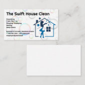 Huishoudster met Squeegee | Zeepbellen Visitekaartje (Voorkant / Achterkant)