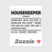 Huishoudster Noun Funny House Cleaner Crew Medewer Sticker (Vel)