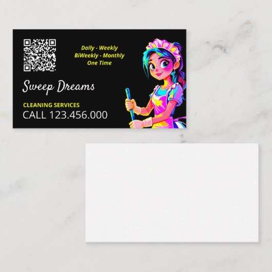 Huishoudster QR Visitekaartje (Voorkant / Achterkant)