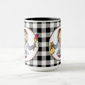 Huishoudster Schoonmaken Lady Cartoon Dank u Cadea Mok (Midden)