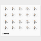 Huishoudster Stick Figure Hart Sticker (Vel)