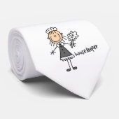 Huishoudster Stick Figure Stropdas (Opgerold)