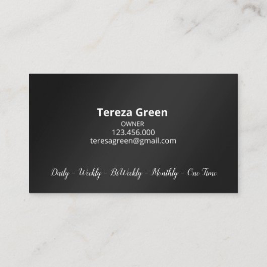 huishoudster visitekaartje (Achterkant)