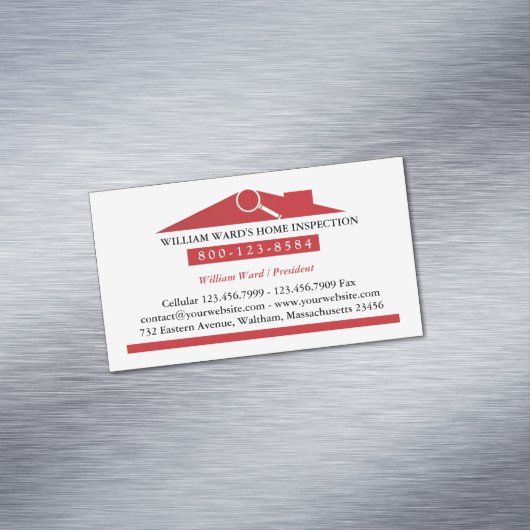 huisinspectie magnetisch visitekaartje (Voorbeeld)