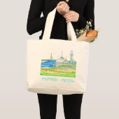 Huisje bij het Zee Jumbo Canvas tas (Voorkant (product))