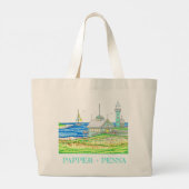 Huisje bij het Zee Jumbo Canvas tas (Achterkant)