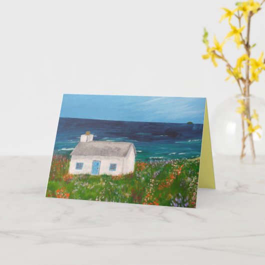 Huisje bij het zee kaart (Gele Bloem)