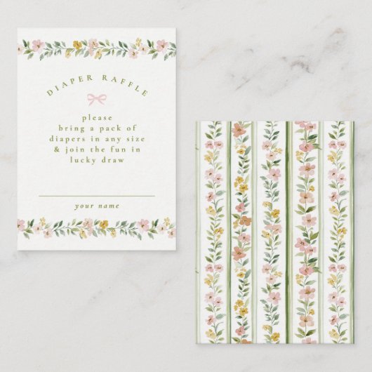 huisje-boompje-beestje zoete bloemen meisje luier  notitiekaartje (Voorkant / Achterkant)