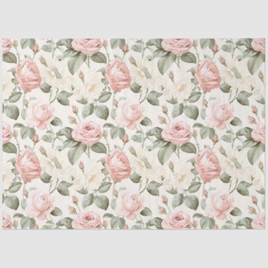 Huisje Chic Rozen Serie Design 4 Tissuepapier (Voorkant)