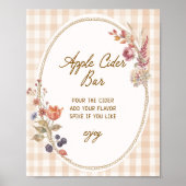 Huisje Fall in Love Gingham Appelcider Bar Poster (Voorkant)