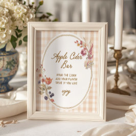 Huisje Fall in Love Gingham Appelcider Bar Poster