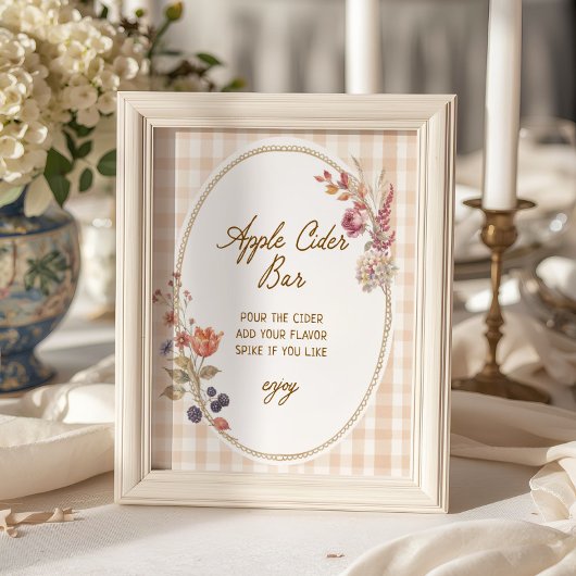 Huisje Fall in Love Gingham Appelcider Bar Poster