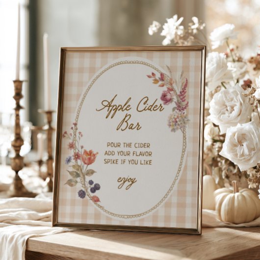 Huisje Fall in Love Gingham Appelcider Bar Poster