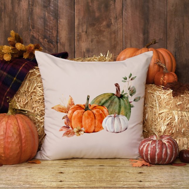Huisje Herfst Pompoenen Bloem Fall Kussen (Creator heeft geüpload)