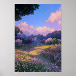 Huisje in Garden Haven Poster