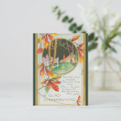  huisje laat hek Thanksgiving Briefkaart (Staand voorkant)