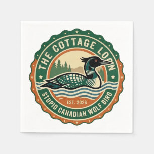 Huisje Loon Stomme Canadese Wolf Vogel Servet