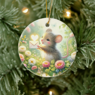 Huisje Muis Liebesbrief Weide Keramisch Ornament
