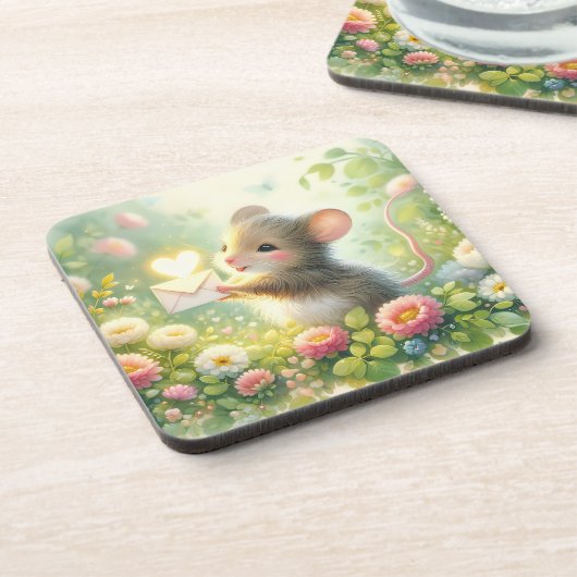 Huisje Muis Liefdesbrief Weide Bier Onderzetter (Linkerzijde)