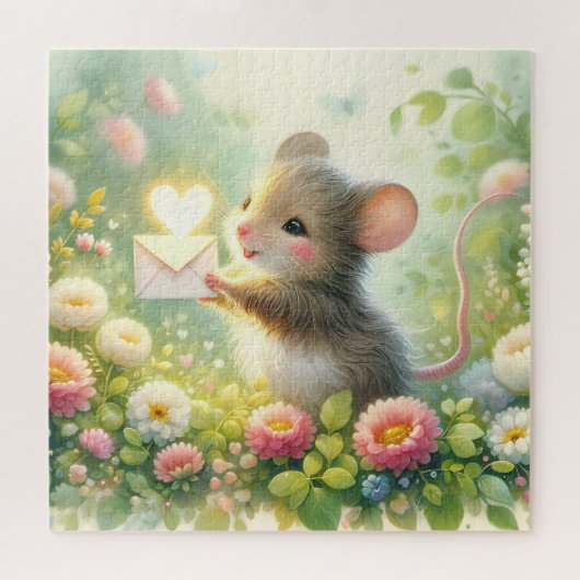 Huisje Muis Liefdesbrief Weide Legpuzzel (Horizontaal)