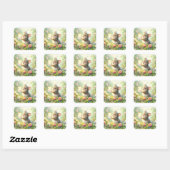 Huisje Muis Liefdesbrief Weide Vierkante Sticker (Vel)