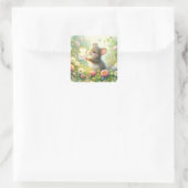 Huisje Muis Liefdesbrief Weide Vierkante Sticker (Tas)