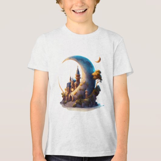 Huisje op de maan Tri-Blend shirt (Voorkant)