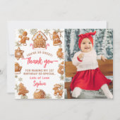 Huisje van peperkoek Koekje Versieren Verjaardagsf Bedankkaart (Voorkant)