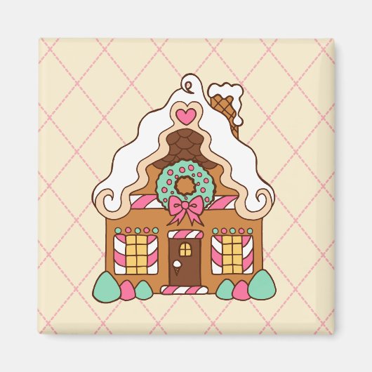 Huisje van peperkoek magneet (Voorkant)