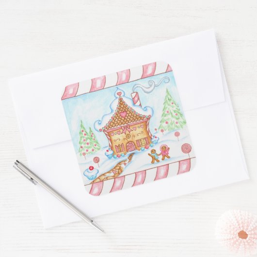Huisje van peperkoek Sticker (Envelop)