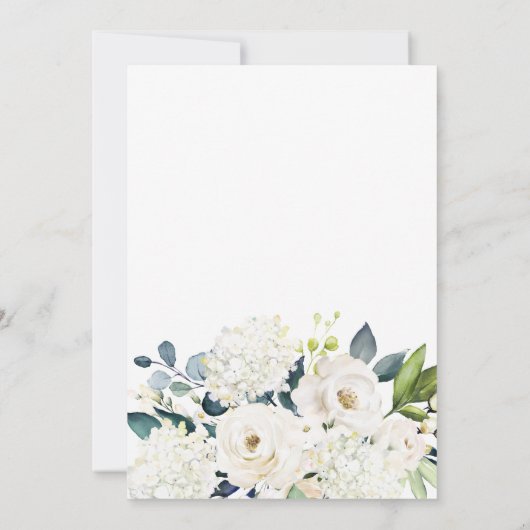 Huisje Wit Bloemen 75e Verjaardagsfeestje Kaart (Achterkant)