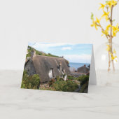Huisjes bij Cadgwith Cornwall Foto Kaart (Gele Bloem)