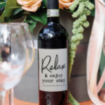 Huisjes Huurhuis Wijn Bedankt Cadeau Etiketten<br><div class="desc">Bedank uw huur gasten voor het verblijf in uw vakantiehuis met een fles wijn op maat. Deze op maat gemaakte wijn etiketten passen bij onze gehele collectie</div>