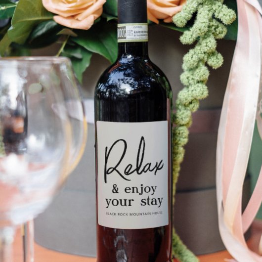 Huisjes Huurhuis Wijn Bedankt Cadeau Etiketten