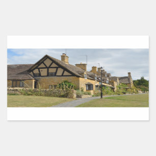 Huisjes in Broadway, Cotswolds rechthoek sticker
