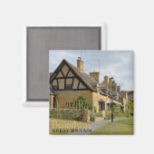 Huisjes in Broadway, Cotswolds tekstmagneet Magneet (Voorkant / Achterkant)