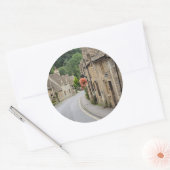 Huisjes in Castle Combe, Verenigd Koninkrijk ronde Ronde Sticker (Envelop)