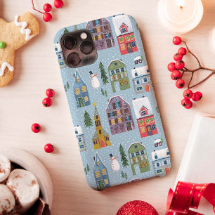 Huisjes in de sneeuw rode en blauwe landschap wint Case-Mate iPhone case