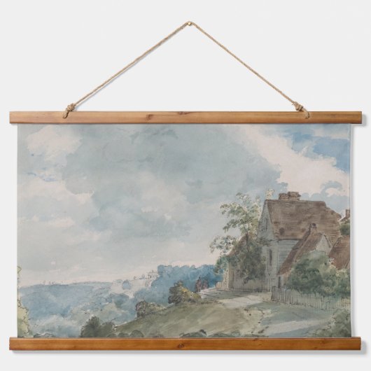 Huisjes in een Landschap | William Henry Hunt Hangend Wandkleed (Voorkant)