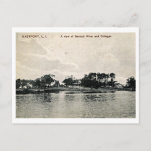 Huisjes langs de Seatuck, Eastport, NY Vintage Briefkaart