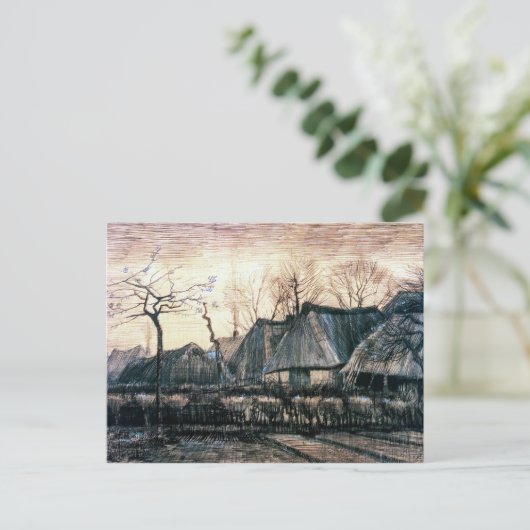 Huisjes met gevatchte daken van Vincent Van Gogh Briefkaart (Staand voorkant)