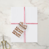 Huisjes van gemberkoek Mannen Kerstdorp Cadeaulabel (Met Touw)
