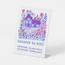 Huisjesverhuur WIFI Login Wachtwoord Boerderij  Reclamebord Met Voetstuk