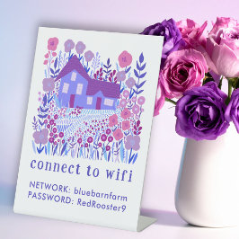 Huisjesverhuur WIFI Login Wachtwoord Boerderij  Reclamebord Met Voetstuk
