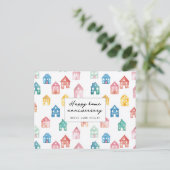 Huisjubileum Vastgoed Cute Huis Patroon  Briefkaart (Staand voorkant)