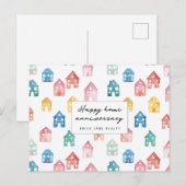 Huisjubileum Vastgoed Cute Huis Patroon  Briefkaart (Voorkant / Achterkant)