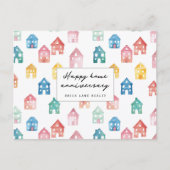 Huisjubileum Vastgoed Cute Huis Patroon  Briefkaart (Voorkant)