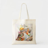 Huiskat Aquarel Cute Tabby Cats Tote Bag (Voorkant)