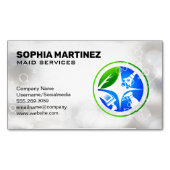 Huisklusjes schoonmaak iconen | Zeepbellen Magnetisch Visitekaartje (Voorkant)