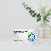 Huisklusjes schoonmaak iconen | Zeepbellen Visitekaartje (Staand voorkant)